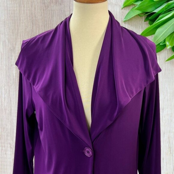 CSC Studio Womens Jacket Sweater Size M Shawl Collar 3/4 Sleeves Purple - Picture 2 of 13